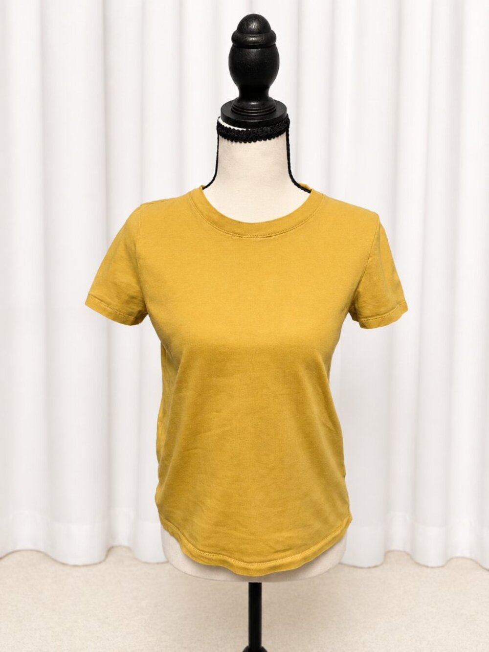 Madewell Mustard Yellow Cotton Crewneck Tee XS